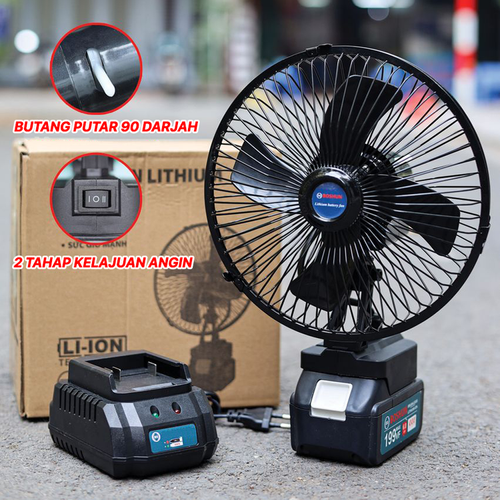 Portable lithium-ion fan with adjustable air volume and strong air output