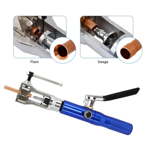 Hydraulic-driven brake flaring tool kit, effortlessly achieving precise standard flaring shapes. Multiple-sized molds are compatible with mainstream pipe dimensions. Complete set of accessories covers the entire process of cutting - flaring. Hard storage box is portable and durable, making it easy to use. It is a cost-effective specialized tool for the automotive repair industry and DIY maintenance.