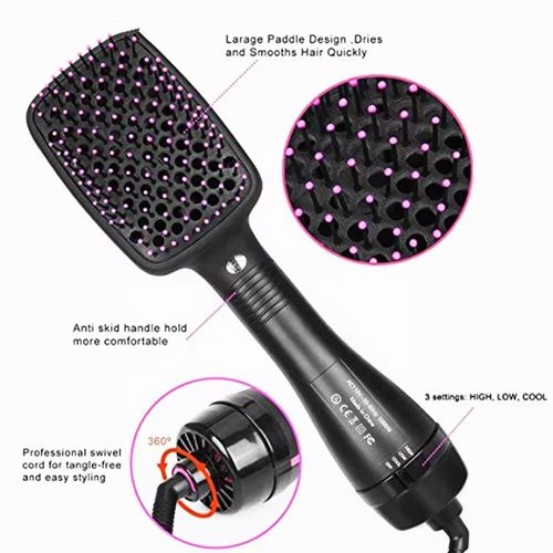 No need to change the blow-dryer or comb! This large-panel blow-dryer and comb set: You can freely switch between three levels of cold and hot air. It provides negative ions for deep hair care, suitable for fine, soft, and flat hair. It can handle all hair types, from coarse and frizzy hair to wet hair, and after one use, you'll get smooth, fluffy, and high-crown hair. Say goodbye to dryness and frizziness after blow-drying. It's perfect for daily commutes and casual styling, all in one step.