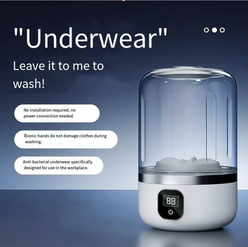 Portable Mini Fully Automatic Laundry Cup Wireless Charging Washing Machine Designed for Underwear and Socks