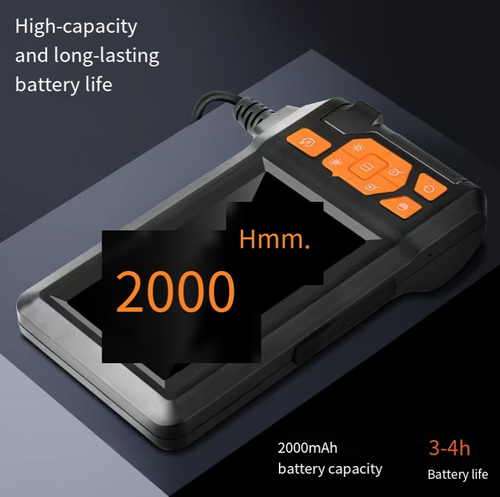 This industrial endoscope is an excellent tool for addressing blind spots: featuring a 4.3-inch 1080P screen and an 8mm mini lens, it can bend and probe narrow gaps. The back support frees up your hands. It is IP67 waterproof and has a 2000mAh battery life. It comes with a magnetic hook and is suitable for various maintenance scenarios. The operation is simple and labor-saving.