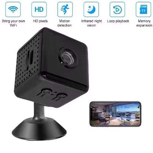 Mini Spy Camera Wireless WiFi, 1080P Full HD Hidden Nanny Cam with 30mm Ultra-Compact Cube Design, 10M Night Vision, Motion Detection Alarm, Supports 128GB TF Card Max Storage, Loop Recording, Mobile App Remote View & Playback, Built-in Rechargeable Battery, Easy to Install with Magnetic Base & Suction Cup for Home Security, Office Surveillance, Pet & Baby Monitoring, Unplugged Use Available