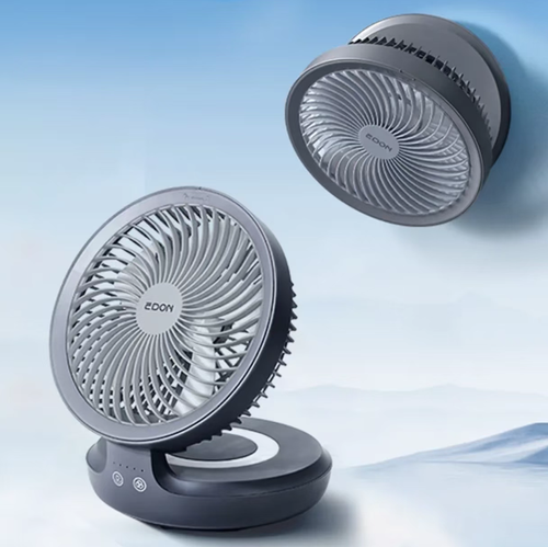 Wall-mounted folding circular fan. The folding design doesn't occupy space. It has 4 levels of wind power for continuous air circulation. It can disperse cooking fumes and hot air in the kitchen, accelerate the dissipation of odors in the toilet, and also supports wireless remote control and long battery life. It is the enemy of hot and smelly odors in small spaces, allowing kitchens, toilets and other areas to enjoy cool and fresh air.
