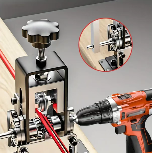 This wire stripping machine is compatible with various wire specifications. The high-carbon steel blades precisely strip the wires without damaging the copper core. The long handle is convenient and easy to operate. It can be connected to an electric drill for semi-automatic batch processing. The metal body is durable and sturdy. It is portable and can be fixed. It is an efficient wire stripping tool for electricians and DIY enthusiasts.