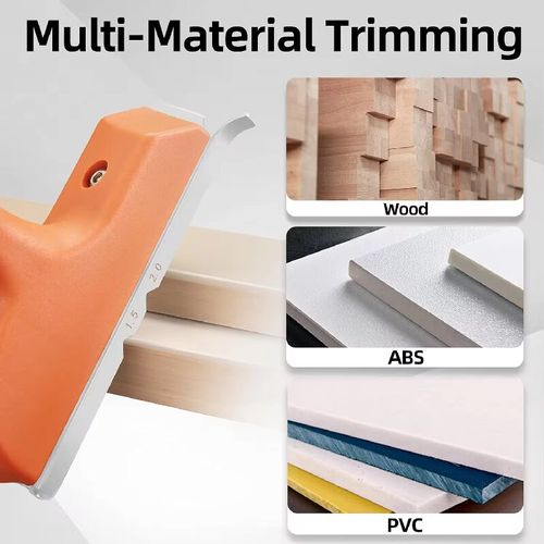 This ergonomic multi-functional edge trimming tool features an arc-shaped handle for easy operation and a smooth pull handle that is not tiring to use. It can precisely trim straight and curved edges, and is compatible with various materials such as wood, ABS, and PVC. It can also perform multi-functional processing such as inclined surfaces and irregular edges. It is an excellent tool for woodworking, decoration, and artistic creation.