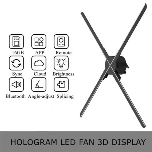 Highly compatible commercial 3D holographic fan: Controlled by APP, Bluetooth audio, cluster synchronization, 16G local storage, supports timed on off, angle adjustment, multi-format content compatibility, supports OTA upgrade, secondary encryption, quick startup feature. It is an innovative display device for creating immersive dynamic advertisements in store windows, shopping malls, exhibition halls, tourist attractions, etc.