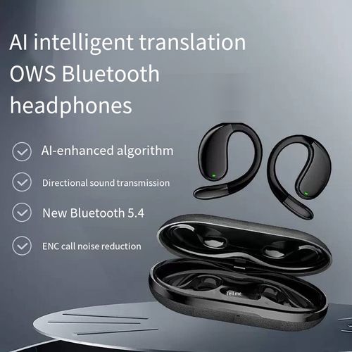 Touch Control AI Translation Ear-hook Wireless Sports Earphones with Battery Volume Display Headphone