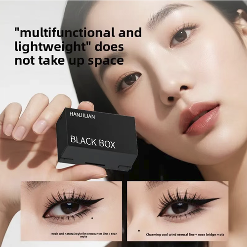 Portable eyebrow and eye stamp makeup set, packaged in a box with a mirror, double-color ink and cleaning pad. A variety of eyebrow shapes and lower eyelid stamps are included. With the handle, you can quickly apply makeup by pressing, and the color is evenly applied without smudging. The layered storage is compact and lightweight, allowing makeup beginners to quickly create a delicate eyebrow and eye makeup.
