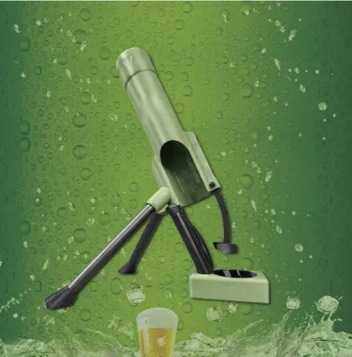 A creative opening tool in the shape of a mortar, designed to mimic the style of military equipment. When opening the bottle, the bottle cap pops out like a shell fired by a mortar, presenting a lot of fun. The effortless opening structure is compatible with most beer bottle caps, and it can also be used as a trendy tabletop decoration. It is a fun item suitable for gatherings and as a gift. It is a creative and practical good.