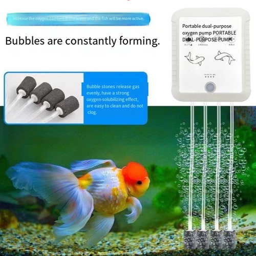 Four-hole oxygen supply booster pump, simultaneously supplying oxygen to four holes, covering multiple fish groups.multiple fishing buckets without any blind spots. Large capacity, long-lasting lithium battery, three adjustable oxygen flow rates, low noise and portable. Comes with four oxygen tubes  Type-C cable. Suitable for home fish farming, outdoor fishing, and emergency power outages. It is an ideal choice for multi-scenario oxygen supply.