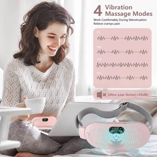 Portable Digital Display Cordless Menstrual Heating Pad Fast Heating Massage Period Waist Wrap Belt Women Menstrual Massager