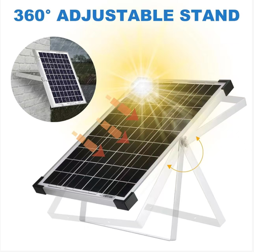 This solar panel: 23% high-efficiency conversion rate, 360° adjustable tracking system for optimal sunlight capture, only 2.64 pounds in size, 16 cells + N-type technology, durable and robust. It is suitable for outdoor equipment such as access control and surveillance systems. No wiring required. It can supply power by simply being exposed to sunlight. Small size but high energy capacity. More freedom in outdoor power usage.