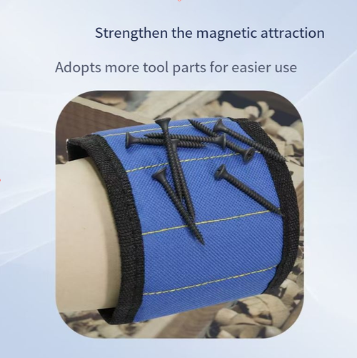 The savior of the repair team! This wristband comes with 15 magnetic attachment positions for screws and bits, easily accessible. It doubles your work efficiency. The durable canvas is scratch-resistant and easy to clean. The Velcro is compatible with various wrist sizes, ensuring a stable fit for both wrists and arms. It can be used in auto repair, carpentry, and DIY projects, preventing parts from falling off and freeing your hands!