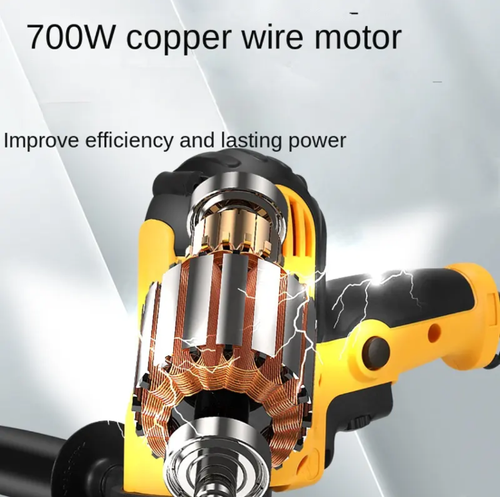 This plug-in model of the car polishing machine with an auxiliary handle comes with a 11-piece accessory kit. It is powered by a 700W copper wire motor with strong power and supports speed adjustment. The detachable handle enhances operational stability. The multi-hole cooling system is durable and suitable for car paint polishing, waxing, grinding, etc. It is an efficient tool for professional car beautification.