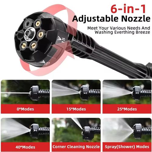 This handheld high-pressure portable car washing machine features a wireless lithium battery design, offering freedom from constraints. The high-pressure water flow can effectively scrub away stains. It comes with a built-in filter to protect the water pump and car paint. The lightweight handle provides a comfortable operation.The extended rod has no cleaning blind spots and is an ideal choice for various scenarios such as car washing and garden cleaning.