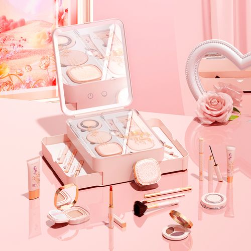 A companion deer, a luxurious makeup set with smart LED lighting makeup mirror. It integrates all the essential makeup items such as lipsticks, eyeshadows, highlights, blushes, etc. The pink gift box is decorated with exquisite deer patterns. It is an elegant gift for giving to girlfriends, wives, or close friends on Valentine's Day, 520, or other occasions. Even beginners can easily create a complete makeup look, combining both a sense of ceremony and practicality.