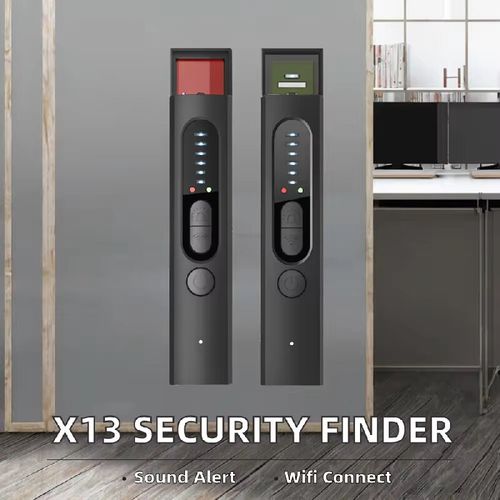 Infrared precise scanning anti-peeping camera detector. The infrared scanning makes hidden cameras visible. It can also be used for reverse positioning, eavesdropping, and mobile phone monitoring. With six signal adjustments, it is small and portable. It has a vibration alarm function. It is an intelligent guardian for protecting privacy during travel or at home.