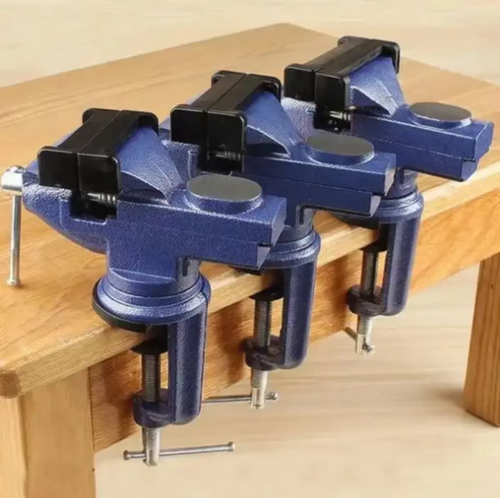 This 80-type bench vise features hardened jaws for stable clamping, a 360° rotating base with adjustable angles that can be adjusted without disassembly. The ten-hole design is suitable for irregular workpieces. It can be installed without drilling holes and is portable, suitable for manual and small-scale processing scenarios. It ensures that the workpiece is properly clamped without requiring rework.