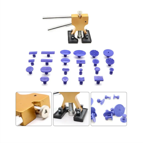 No Sheet Metal Required,Automobile Dents Repair Kit, 18 types of suction cups + powerful extraction tools. Physical extraction repair does not damage the original factory paint. The operation is simple and even beginners can master it. It is easy to repair small dents on car doors, engine covers, etc. It saves money and maintains value. It is a practical tool for car owners to deal with minor scratches and dents.