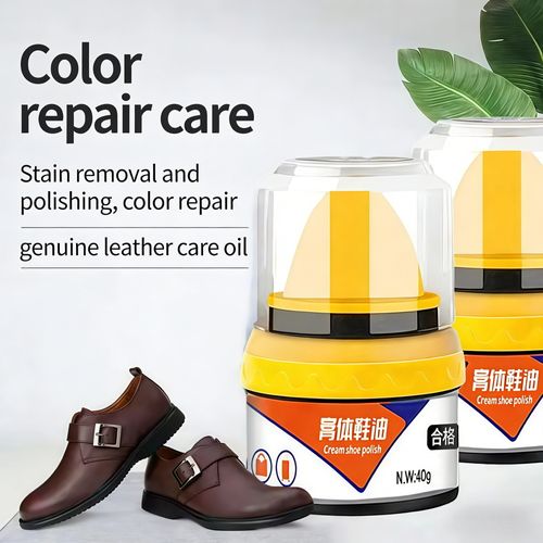 Old model shoe polish applicator type. Order today and get 3 bottles of each color. Comes with a shoe brush + sponge head. Just one application makes your leather shoes shine, hides scratches, restores color, nourishes the leather, and delays leather aging. Covers multiple shoe styles. Zero learning curve for operation. Covers all family leather care needs. Old shoes instantly become new. Excellent value for money.