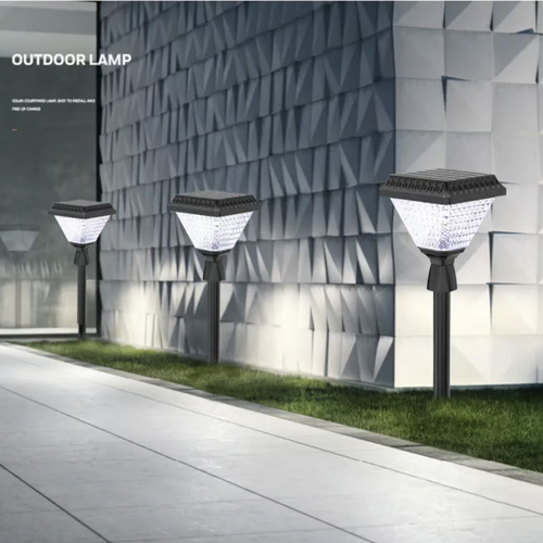 This solar-powered outdoor post-mounted floor lamp is powered by solar energy and has zero electricity cost. It is IP65 waterproof and durable. The transparent crystal lampshade creates a strong atmosphere. It can be installed in two ways - as a post or floor lamp, and the warm light is suitable for use in gardens, yards, and for holiday decorations. It is an all-round choice for outdoor lighting and decoration.