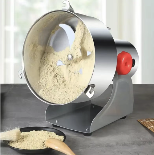 Food-grade 304 stainless steel grinder, with high power and strong performance. It can grind grains and cereals, Chinese medicinal herbs, coffee beans and various spices. It can adjust the fineness of the powder automatically. The locking cover with snap fastening ensures stable operation and prevents accidental opening. The swing design ensures smooth outflow of the powder. The body is rust-proof and easy to clean, making it convenient and practical for home powder grinding.
