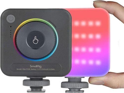 SmallRig Vibe P96 RGB Ring Light, Portable Handheld Selfie Fill Light for Phone, LED Pocket Light with 2700K to 6500K Bi Color Temperature, 95 plus CRI, Over 250LM Brightness, 2200mAh Rechargeable Battery, 5W Power, USB C Charging While Using, Cold Shoe Mount, One Fourth Inch Screw Mount, Compatible with Smartphone, Camera, Tripod, Ideal for Live Streaming, Vlog, Portrait, Food Photography, Outdoor Shooting, Compact and Lightweight Design, Beauty Makeup Ring Lamp.