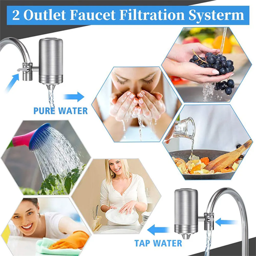 After installing it, your faucet will instantly become a high-end water station. No matter how dirty the raw water is, the impurities in the water will be reduced to almost non-existent after filtration. It will give you a sweet buff when making tea or cooking. Tap water goes in and mineral water comes out. The filter element is finer than a microscope and can capture even invisible bacteria and heavy metals. Just one sip will make you feel fresh to the bone!