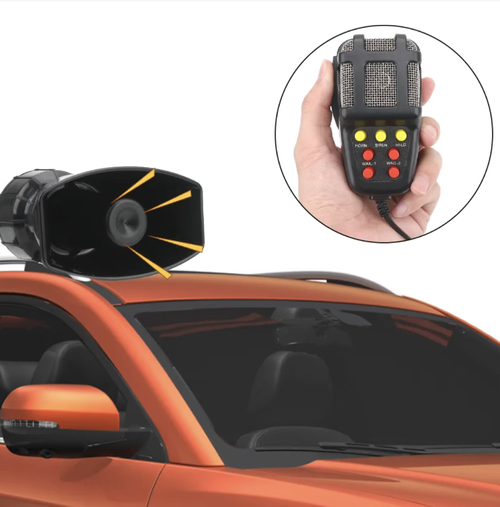 12V seven-tone car alarm horn, compatible with motorcycles, cars and electric vehicles. Seven types of warning sounds can be switched at once. A handheld microphone allows real-time shouting. The large speaker has an extremely loud volume with strong penetration power. It is waterproof and shock-resistant. It comes with a fixed bracket and the wiring is simple. It is specially designed for modifying warning devices on patrol and freight vehicles.