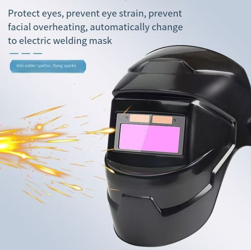 Automatic light-adjusting welding mask, with a 1-millisecond instantaneous light change, it can block strong light and filter out stray light, providing a clear view to facilitate precise operations. It offers comprehensive facial protection, is resistant to harsh environments, and is suitable for various grinding and welding scenarios. It is an efficient and reliable assistant for welding operations.