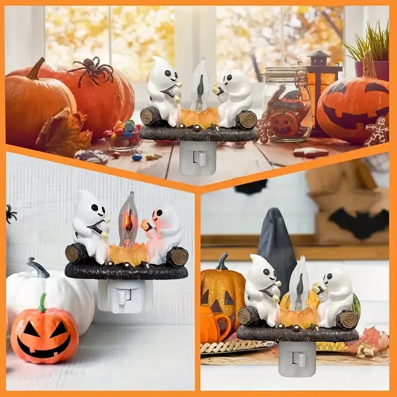 Ghost Campfire Flickering Nightlight Halloween Nightlights