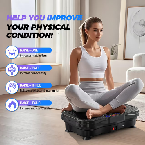 4-level vibration fitness board, a blessing for those who sit for long periods. The soothing level relieves the waist and back, the strengthening level shapes the body, and the resistance band exercise helps train the shoulders and arms. It is super quiet and doesn't disturb others. Watching TV while using it can help you relax and achieve a light body shaping. This way, you can build a great physique in your daily life!