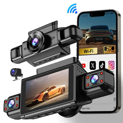 The four-lens dash cam, with dual front and rear recording + full-dimensional vision of left and right side views, breaks the limitations of traditional single-lens, making every driving moment clear and traceable, and providing a sky-level protective net for your travel.