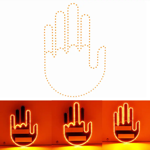 Anti-Traffic-Run-Over Technology,Gesture Lights for Cars, Making Vehicles Talk! High-brightness LED light groups with gestures, visible both day and night, significantly reducing the risk of rear-end collisions. Suitable for multiple scenarios, visually conveying driving intentions, featuring a minimalist technological style and low power consumption design, ensuring safety for every journey.