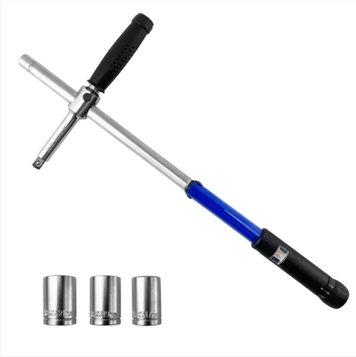 Window preset cross-head torque wrench, convenient and precise for tire changes. Window preset torque, reaches the value and clicks to alert, without cracking or loosening. Comes with 4 socket adapters to fit most vehicles. Compact storage box for portability. 5-minute self-service tire change, ensuring driving safety as an insurance. Just a few dollars and you can instantly become a car mechanic for self-driving!