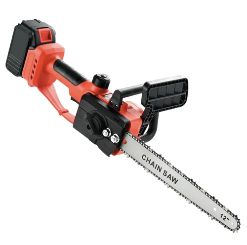 This 12-inch brushless lithium battery electric saw is equipped with a full-copper brushless motor, capable of high-power and high-speed cutting. It is powered by A-grade lithium battery with long range, featuring LED power display and intelligent temperature control. It has automatic fuel injection lubrication, tool-free chain adjustment, and dual safety switches for protection. It is an efficient and portable choice for garden logging and pruning.