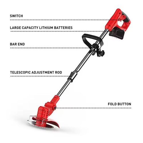 Lithium battery-powered lawn mower, featuring German technology with a quiet design. It is driven by lithium battery and is cordless, free from constraints. The body is lightweight and easy to operate. It is equipped with multiple blades to adapt to various scenarios such as weeding and cutting shrubs. It charges quickly and is easy to maintain. It is an efficient and lightweight wonder for household gardening, farms, and property lawn care.