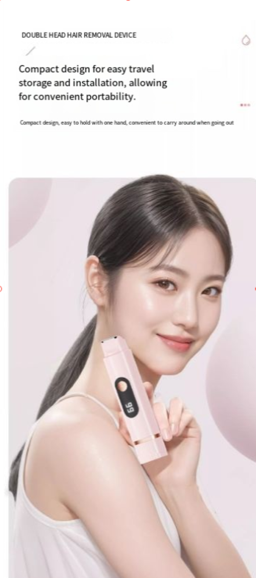 Shaving razor, private area shaving, clitoral shaving, double-head depilatory device, pubic hair trimmer, electric shaving knife, lady's depilatory instrument