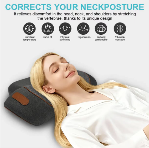 The three-in-one cervical massage pillow features a built-in massage device that mimics kneading and patting techniques to relax the muscles. It also has a constant temperature heat therapy function to enhance circulation. The scientific traction design helps correct posture. With multiple modes of selection and a one-click operation, it is simple and convenient, providing comprehensive care for your cervical spine.