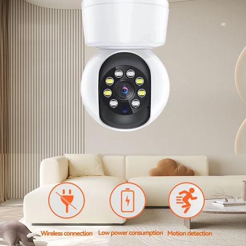 Wireless WiFi Home Security Camera Indoor A10 Model 360° Panoramic Surveillance Camera, Full HD 1080P Clear Night Vision, Two-Way Audio Voice Intercom, Mobile Phone Remote Real-Time Viewing, Smart Motion Detection Alarm Auto Tracking, Cloud & TF Card Dual Storage, Plug and Play Easy Installation, Wide Angle Indoor Monitor for Home Baby Pet Elderly Safety Monitoring Office Shop Security Camera with Stable Connection and Clear Audio and Video Quality