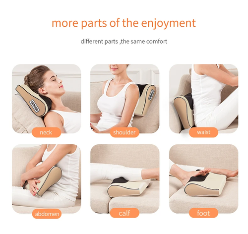 Is your neck so stiff it crackles when you turn around? Does your waist feel like it's been tied to a piece of lead, and you want to punch the wall after sitting for half an hour? Don't put up with it anymore! This high-tech massage pillow brings the feeling of a professional physiotherapy clinic right to your home. From your neck to your waist and hips, a single massage will leave you feeling refreshed for three days, and all the stiffness and aches will vanish!