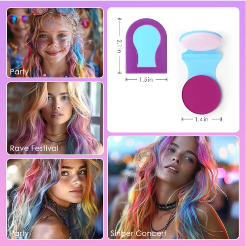 If you place an order today, we will send you a total of 8 different colors of disposable healthy multi-color hair coloring powder. No hair dye is needed! It colors your hair in 5 seconds and can be washed off with warm water. You can freely mix 8 different macaroon colors. The texture is soft and it prevents hair from tangling. It is perfect for you to become a hair dyeing expert at home by yourself, or as a pleasant gift for yourself.