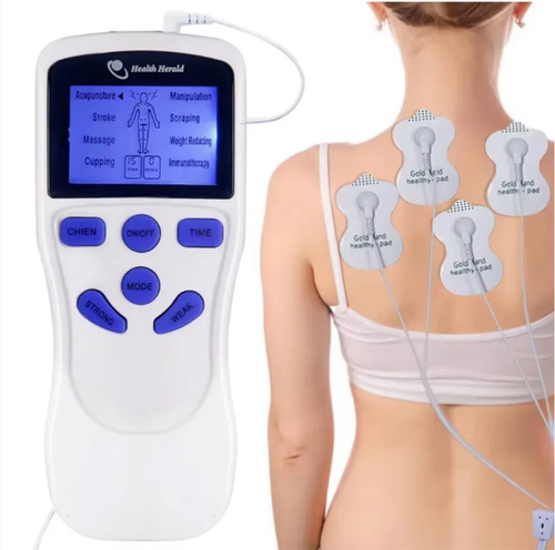 This pulsating massage device is a home-based massage assistant. The skin-friendly electrode pads can be applied to areas such as the shoulders, neck, waist and back that are sore and tense. It has 8 modes that imitate professional techniques like acupuncture and massage. It can be adjusted in intensity via remote control and has a timer function. It is suitable for office workers, sports enthusiasts and elderly people. It can help relieve stiffness and relax the body at any time.