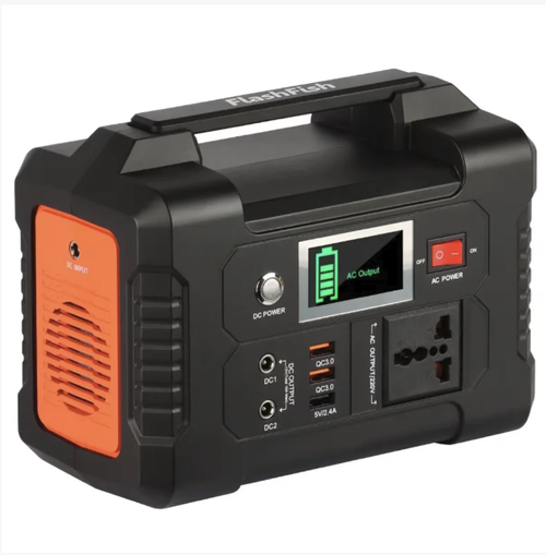 This FlashFish E200 outdoor portable power bank features a 200W pure sine wave AC output, is compatible with AC DC USB multiple interfaces, and supports dual charging modes of mains power and solar energy. With a lightweight and portable design weighing 1.85kg, it is equipped with intelligent digital display and multiple safety protections, making it a reliable power source for camping, car trips, and family emergencies.