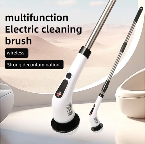 25W high-power electric cleaning brush, with high-frequency rotation, it can easily break down stubborn stains. Wireless design + extendable long handle + multi-angle brush head. Standing up, it can clean high places and hard-to-reach areas. IPX6 waterproof for easy rinsing. Multiple brush heads are suitable for all home scenarios, with long battery life. Say goodbye to back and waist pain, and cleaning becomes much more convenient!