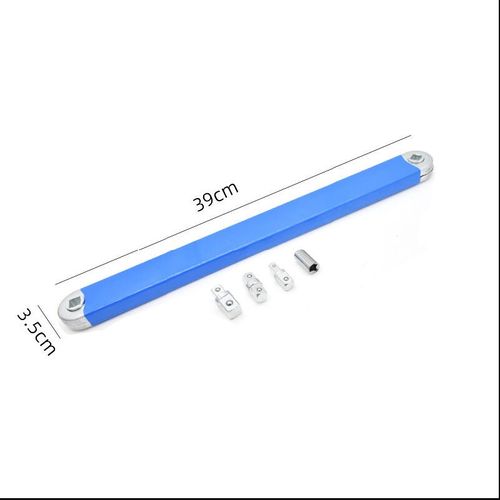 This ratchet extension wrench is an efficiency powerhouse! The 39cm extension rod is foldable and compatible with 4 types of connectors for various scenarios. The narrow part can be operated quickly with the ratchet, and the non-slip handle is stable. When folded, it doesn't take up much space, and you can easily carry it in your toolbox and use it for both home and outdoor repairs. It's lightweight and highly efficient!