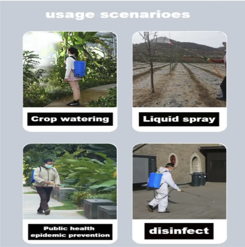 Backpack electric sprayer, with a 16L large capacity for electric high-pressure spraying, the spray mist is uniform and saves the pesticide. Multiple adjustment options + replaceable nozzle, suitable for spraying pesticides and disinfection scenarios. Ergonomic backpack design for comfort, long-lasting battery life. It is an efficient tool for farmers and gardening enthusiasts. A practical tool for gardening lovers.