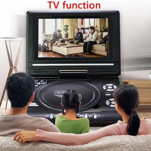 This 7.8-inch portable mobile DVD player features a flip-up rotating screen. It supports DVD and VCD discs for playback, and can also read USB audio and video files. It comes with built-in speakers and a game controller. It supports both home and car power supply. The button operation is simple, making it suitable for children's early education and learning, as well as for entertainment during travel. It comes with complete accessories and can be used right out of the box.