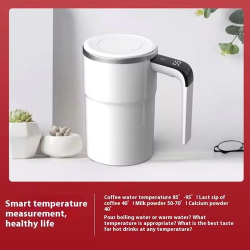 Magnetic Digital Display Stainless Steel Electric Stirring Cup ✨ 304 stainless steel inner container is safe and durable. The magnetic automatic stirring function eliminates residue. The digital display screen precisely controls the temperature. It's super convenient to start with one button for brewing coffee and protein powder. It is sealed and leak-proof, suitable for car use. It can be carried around for office, fitness or travel. It's a lazy person's brewing tool.