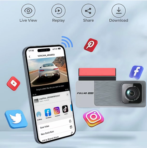 A 24-hour video recording device that can be zoomed in, with Ultra HD 1080P high-definition recording and six sets of glass lenses for capturing details. It supports parking zoom-in monitoring and WiFi mobile connection. It records continuously without occupying memory, making it a comprehensive security manager for vehicle evidence collection and parking security.